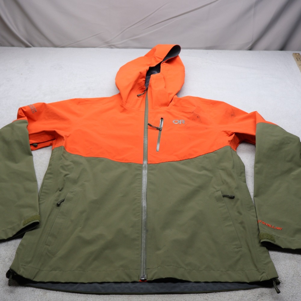 Outdoor Research Jacket Mens Small Green Foray 3L Waterproof Full Zip Wind Rain